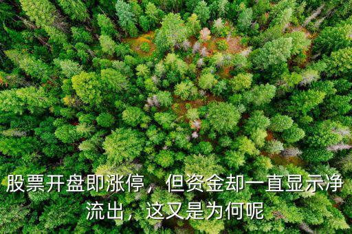 股票開盤即漲停，但資金卻一直顯示凈流出，這又是為何呢