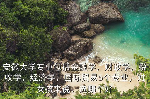 安徽大學(xué)專業(yè)包括金融學(xué)，財政學(xué)，稅收學(xué)，經(jīng)濟(jì)學(xué)，國際貿(mào)易5個專業(yè)，對女孩來說，選哪個好