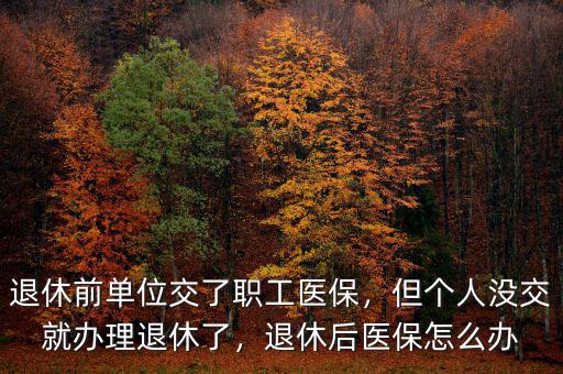 退休前單位交了職工醫(yī)保，但個人沒交就辦理退休了，退休后醫(yī)保怎么辦