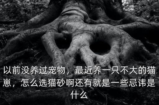 以前沒養(yǎng)過寵物，最近養(yǎng)一只不大的貓崽，怎么選貓砂啊還有就是一些忌諱是什么