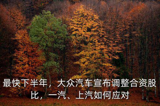 最快下半年，大眾汽車(chē)宣布調(diào)整合資股比，一汽、上汽如何應(yīng)對(duì)