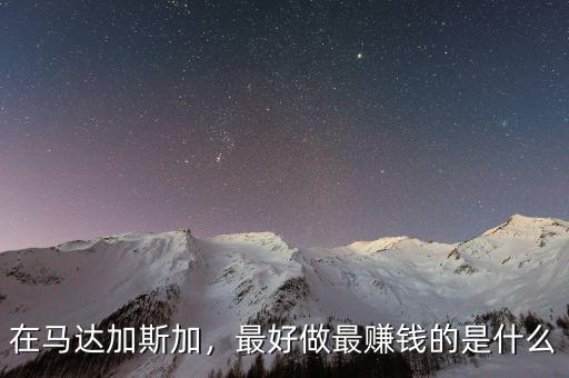 在馬達(dá)加斯加，最好做最賺錢的是什么