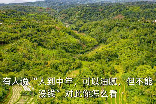 有人說(shuō)“人到中年，可以油膩，但不能沒(méi)錢”對(duì)此你怎么看