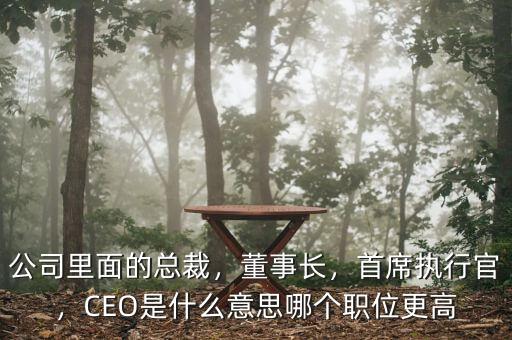 公司里面的總裁，董事長(zhǎng)，首席執(zhí)行官，CEO是什么意思哪個(gè)職位更高