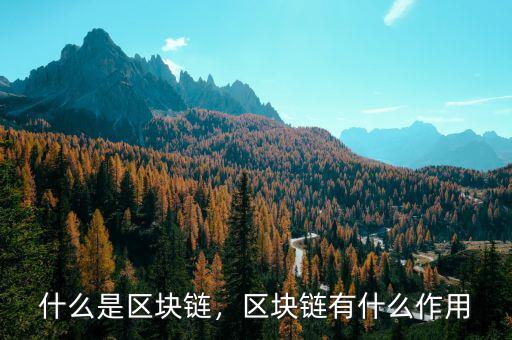 什么是區(qū)塊鏈，區(qū)塊鏈有什么作用