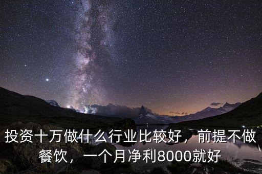 投資十萬做什么行業(yè)比較好，前提不做餐飲，一個(gè)月凈利8000就好
