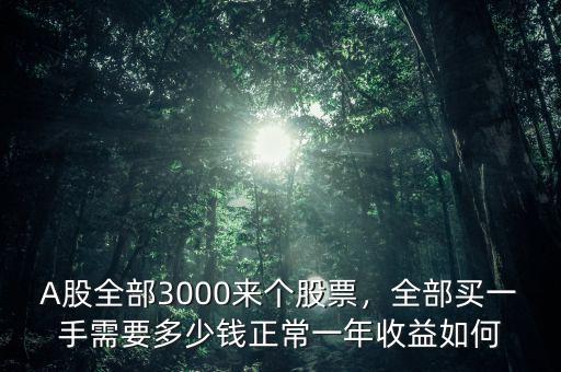A股全部3000來個(gè)股票，全部買一手需要多少錢正常一年收益如何