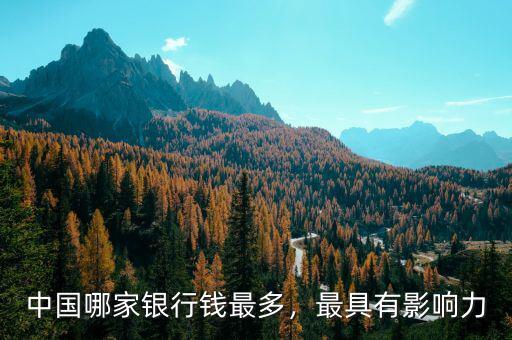 中國哪家銀行錢最多，最具有影響力