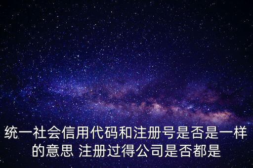 統(tǒng)一社會(huì)信用代碼 注冊(cè)號(hào)是什么意思，統(tǒng)一社會(huì)信用代碼就是工商注冊(cè)號(hào)嗎