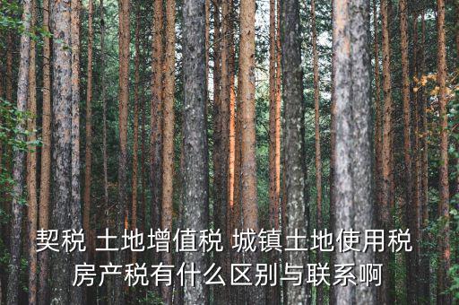 什么是土房稅，契稅 土地增值稅 城鎮(zhèn)土地使用稅 房產(chǎn)稅有什么區(qū)別與聯(lián)系啊