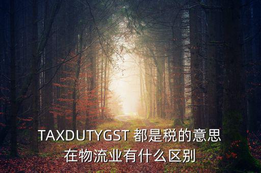 ttps稅是什么，TAXDUTYGST 都是稅的意思在物流業(yè)有什么區(qū)別