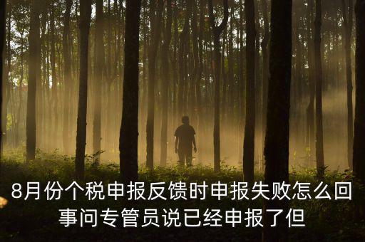 8月份個稅申報(bào)反饋時(shí)申報(bào)失敗怎么回事問專管員說已經(jīng)申報(bào)了但