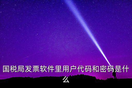 國(guó)稅局發(fā)票軟件里用戶代碼和密碼是什么