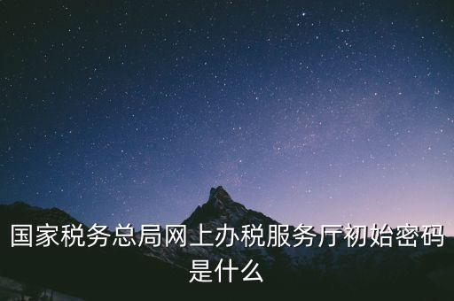 國稅申報原始密碼是什么意思，國稅第一次網上申報的登陸密碼是什么