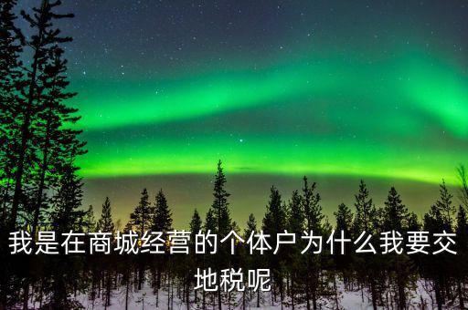 個體戶為什么要交地稅，我是在商城經(jīng)營的個體戶為什么我要交地稅呢