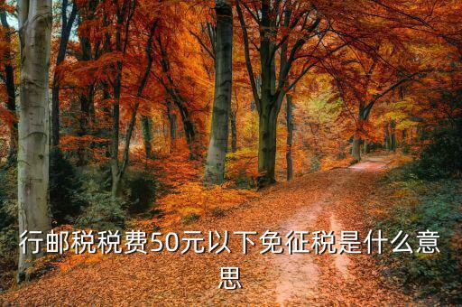 關(guān)稅小50免征什么，行郵稅稅費50元以下免征稅是什么意思