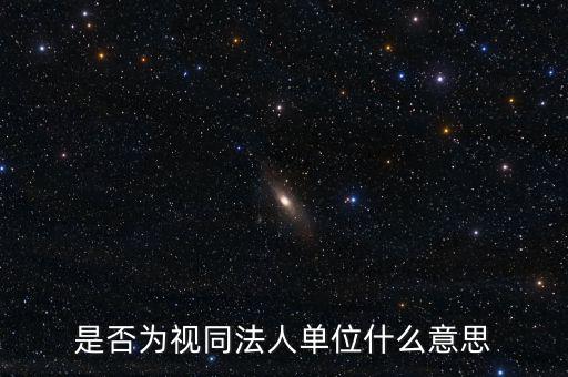 視同法人什么意思，是否為視同法人單位什么意思
