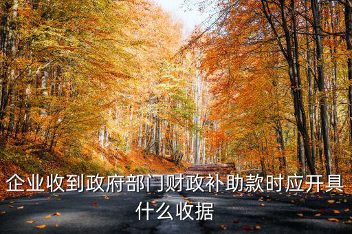 企業(yè)收到政府部門財政補助款時應開具什么收據