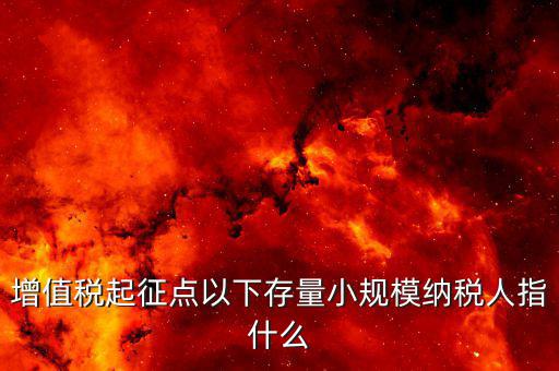 什么叫存量一般納稅人，什么是存量稅
