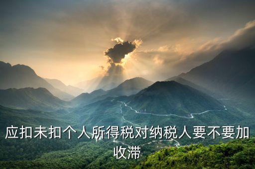 什么是應(yīng)扣未扣個(gè)人稅，應(yīng)扣未扣個(gè)人所得稅處罰