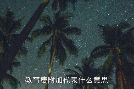 什么是教育稅附加費(fèi)，教育費(fèi)附加代表什么意思
