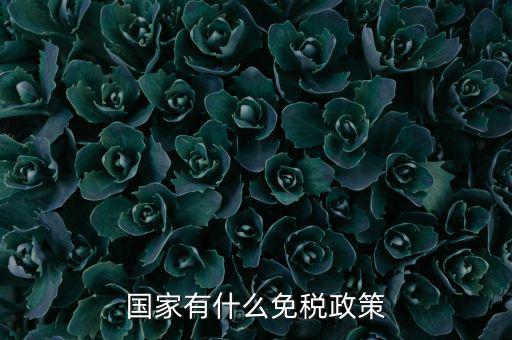 國家什么要實行減免稅，國家有什么免稅政策
