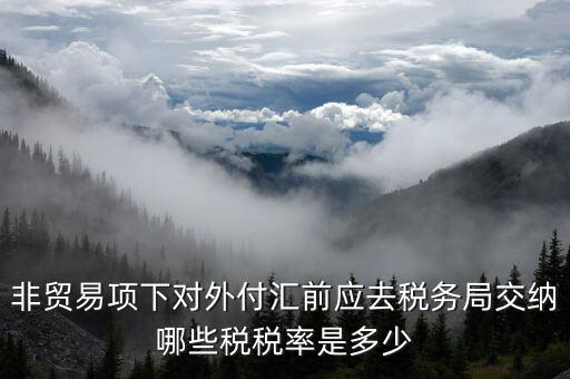 為什么非貿(mào)易付匯要繳稅，公司剛剛做了筆非貿(mào)易付匯紅利股息匯出問一下匯出金額是要扣