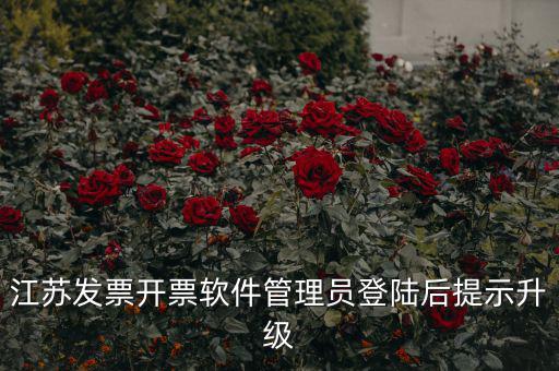 江蘇開票升級(jí)什么意思，江蘇發(fā)票開票軟件管理員登陸后提示升級(jí)