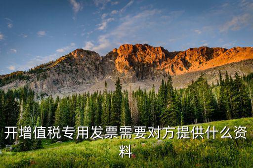 開(kāi)增值稅專用票需要對(duì)方提供什么資料，銷售方開(kāi)具增值稅專用發(fā)票需要對(duì)方提供什么資料