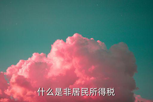 什么是非居民所得稅申報，什么是非居民所得稅