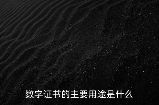 數(shù)字證書(shū)的主要用途是什么