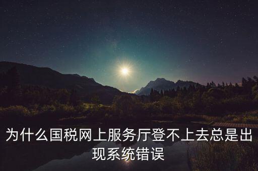 為什么國稅網上服務廳登不上去總是出現(xiàn)系統(tǒng)錯誤