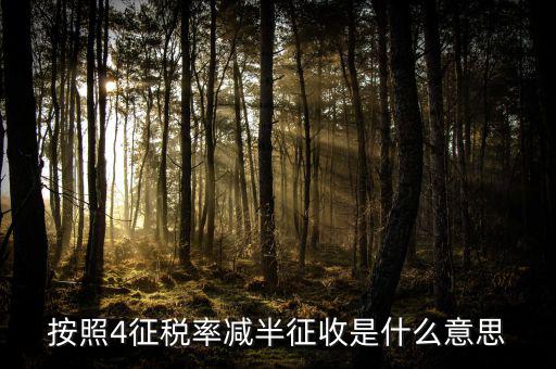 什么情況增值稅4減半，按照4征稅率減半征收是什么意思