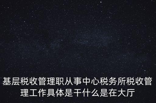 基層稅務所是干什么的，基層稅收管理職從事中心稅務所稅收管理工作具體是干什么是在大廳