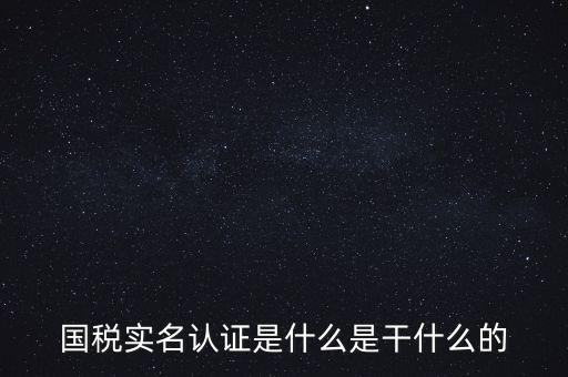 國稅實(shí)名制認(rèn)證要什么，國稅實(shí)名認(rèn)證是什么是干什么的