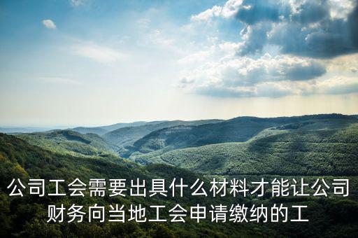 公司工會(huì)需要出具什么材料才能讓公司財(cái)務(wù)向當(dāng)?shù)毓?huì)申請繳納的工