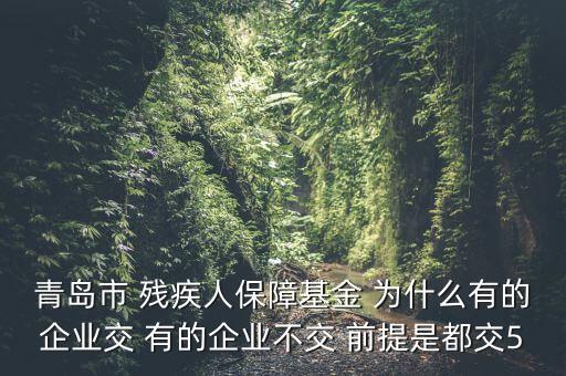 為什么要交殘疾人就業(yè)保障金，一般什么情況下繳納殘保金