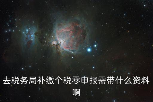 個(gè)稅補(bǔ)交帶什么資料，去稅務(wù)局補(bǔ)繳個(gè)稅零申報(bào)需帶什么資料啊