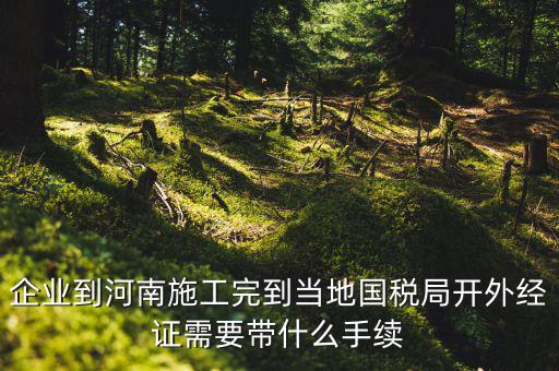 企業(yè)到河南施工完到當?shù)貒惥珠_外經證需要帶什么手續(xù)