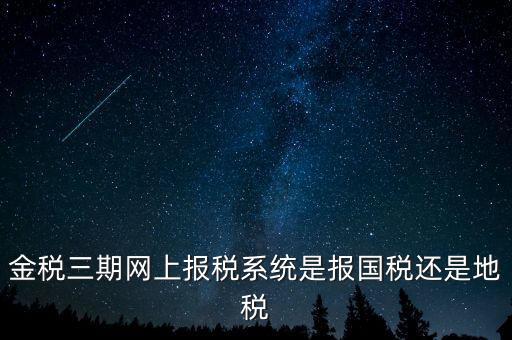 用金稅三期軟件報(bào)什么稅，金稅三期網(wǎng)上報(bào)稅系統(tǒng)是報(bào)國(guó)稅還是地稅