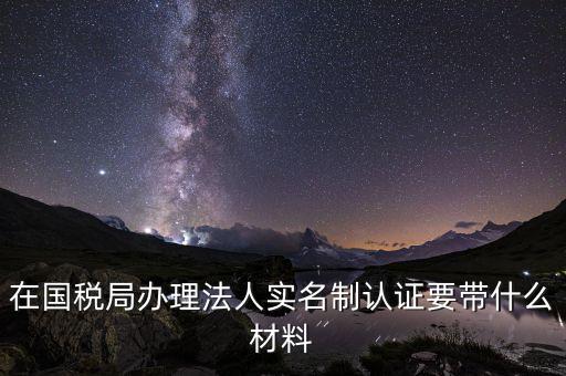 實名辦稅需要帶什么材料，在國稅局辦理法人實名制認證要帶什么材料