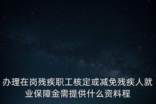 核定殘保金需要什么，辦理在崗殘疾職工核定或減免殘疾人就業(yè)保障金需提供什么資料程
