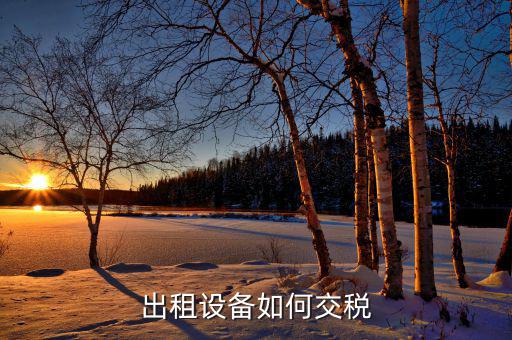 出租閑置設(shè)備應(yīng)繳納什么稅，設(shè)備租賃交什么稅