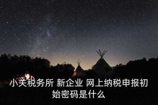 小關稅務所 新企業(yè) 網上納稅申報初始密碼是什么
