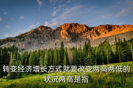 什么是兩提高兩降低，轉(zhuǎn)變經(jīng)濟(jì)增長(zhǎng)方式就要改變兩高兩低的狀況兩高是指