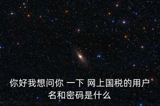 什么是電子稅務(wù)局密碼，你好我想問(wèn)你 一下 網(wǎng)上國(guó)稅的用戶名和密碼是什么