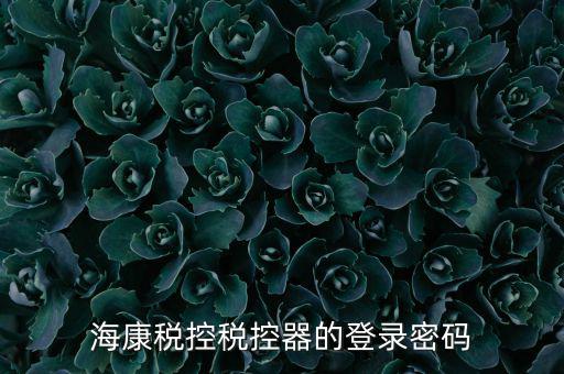 稅控盤 密碼是什么，海康稅控稅控器的登錄密碼