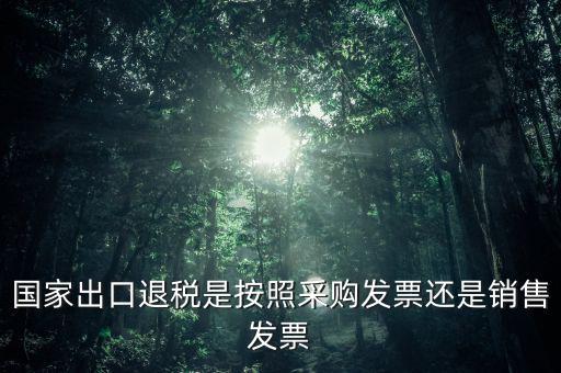 國(guó)家出口退稅是按照采購(gòu)發(fā)票還是銷(xiāo)售發(fā)票