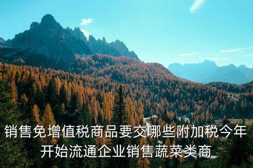 免稅商品銷售要交什么稅，銷售免增值稅商品要交哪些附加稅今年開(kāi)始流通企業(yè)銷售蔬菜類商