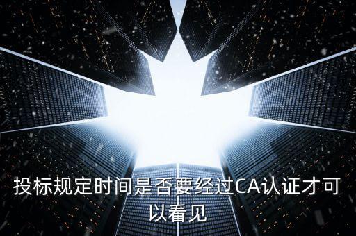 什么情況下需要ca證書，投標規(guī)定時間是否要經(jīng)過CA認證才可以看見